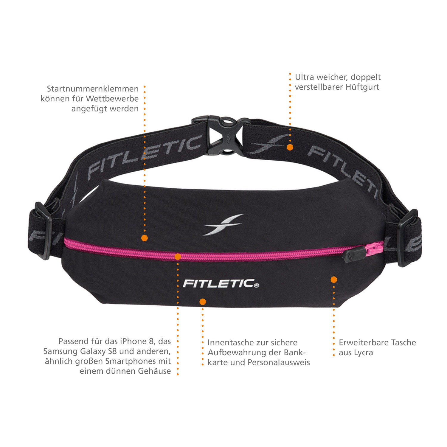 FITLETIC Laufgürtel – passend für Mini Sport Belt
