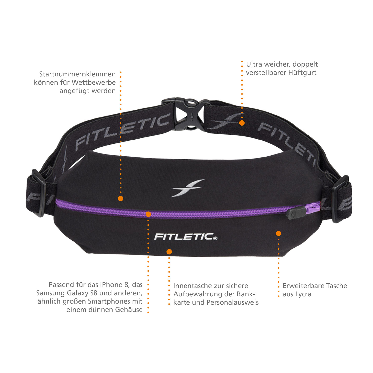 FITLETIC Laufgürtel – passend für Mini Sport Belt