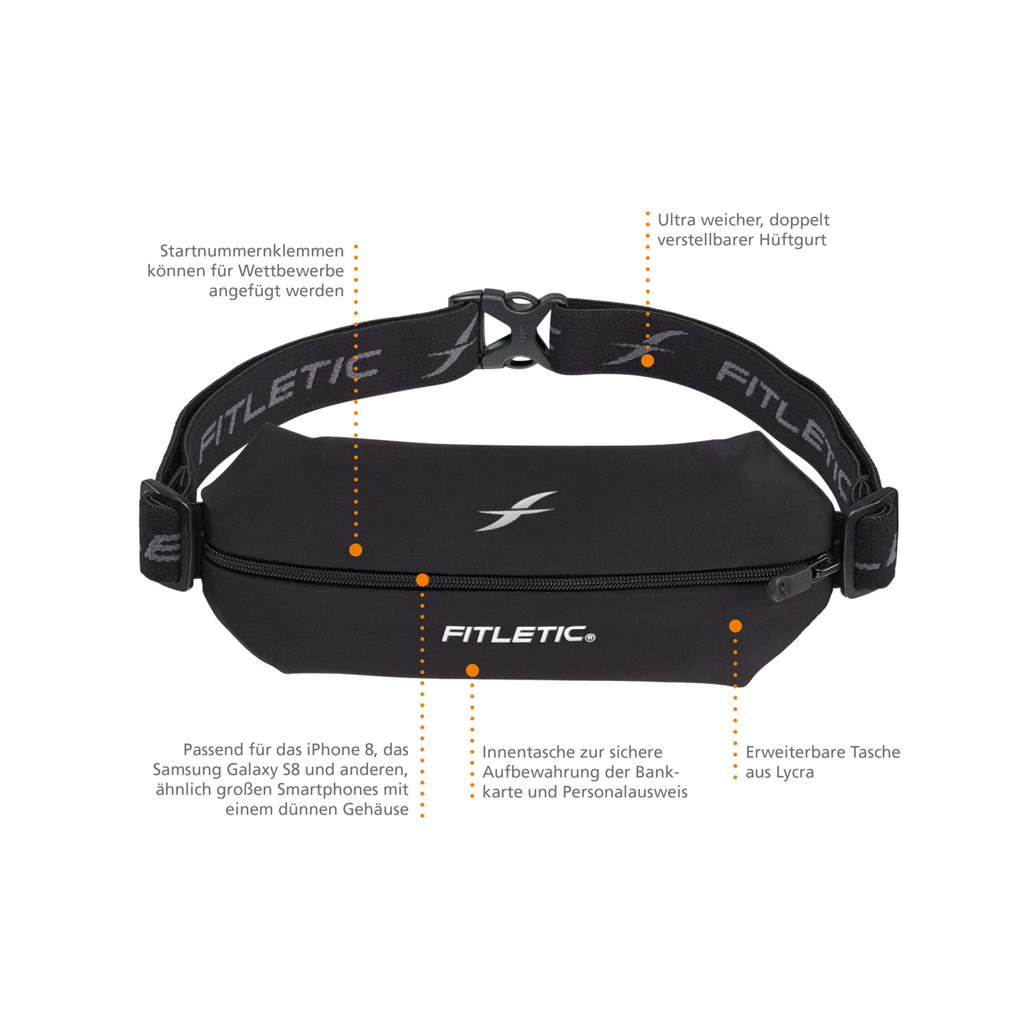 FITLETIC Laufgürtel – passend für Mini Sport Belt