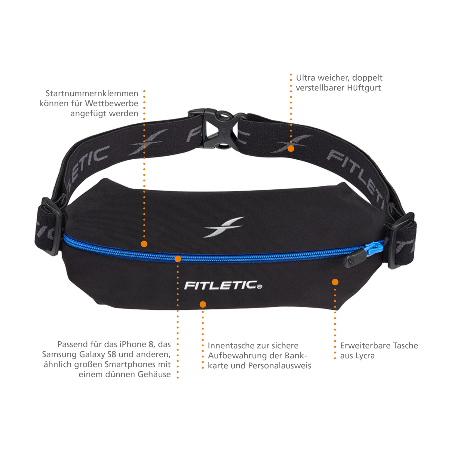 FITLETIC Laufgürtel – passend für Mini Sport Belt
